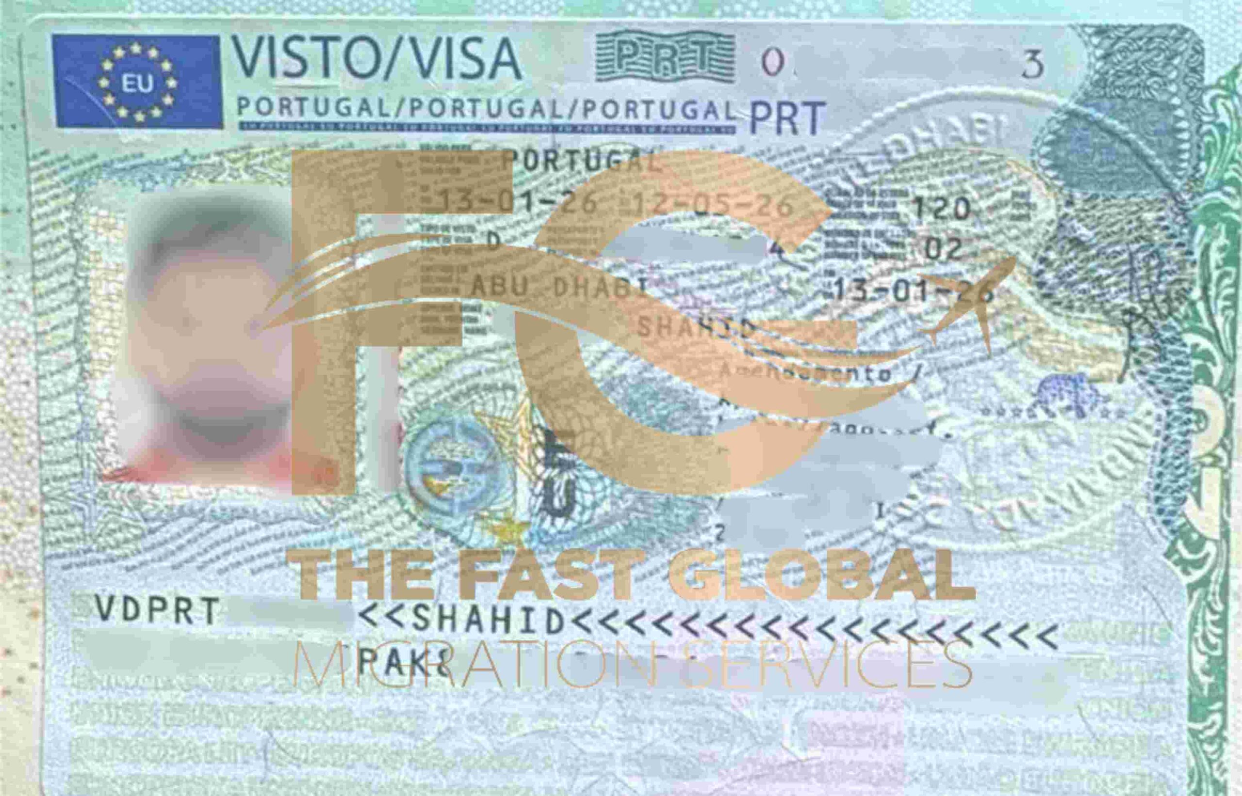 D2 visa in Portugal Visa copy