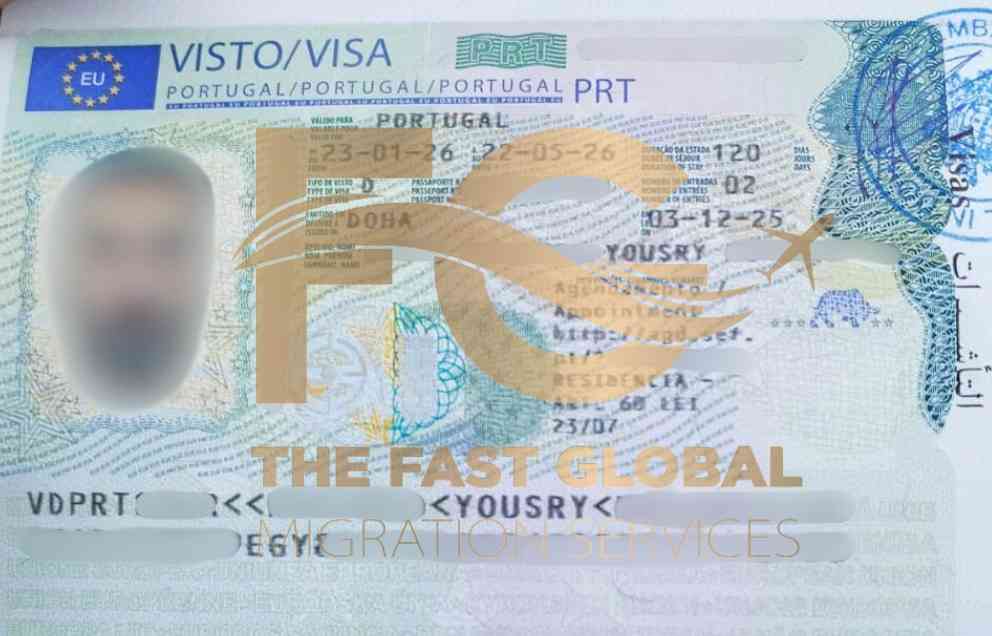 D2 visa in Portugal Visa copy