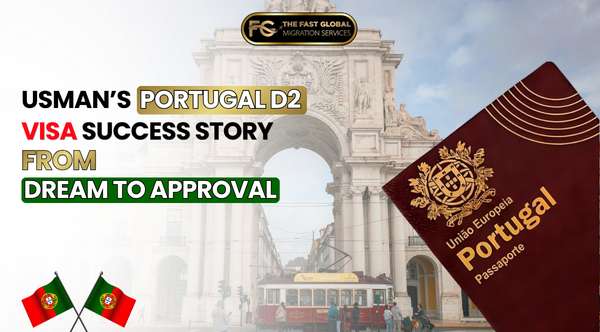 Usman's Portugal D2 visa success banner