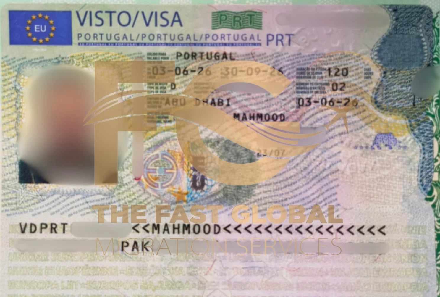 Mahmood Portugal D2 visa copy